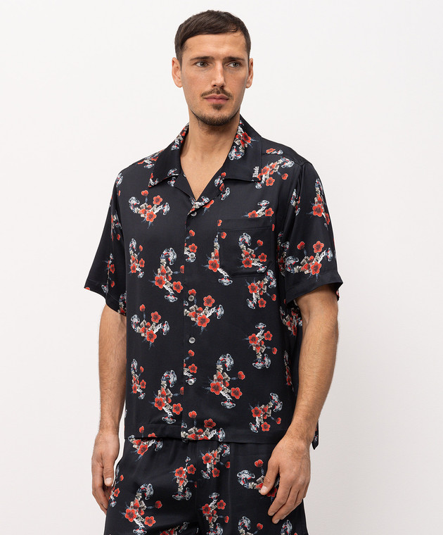 Rhude Черная рубашка с принтом RHSS26SR04358 изображение 3