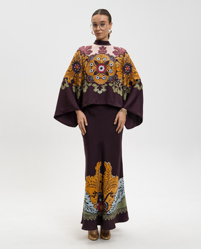 La DoubleJ Бордова спідниця максі із шовку SKI0127SIL017BOU01