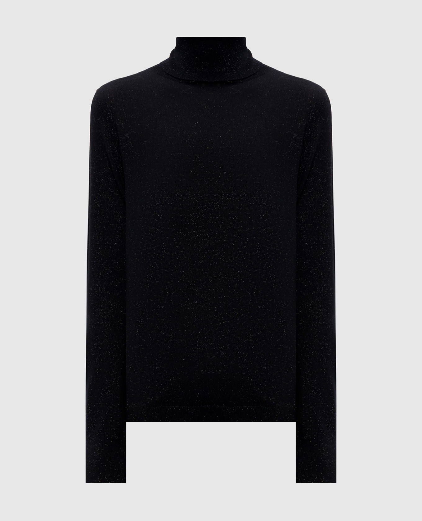 Black merino wool turtleneck with lurex Allude