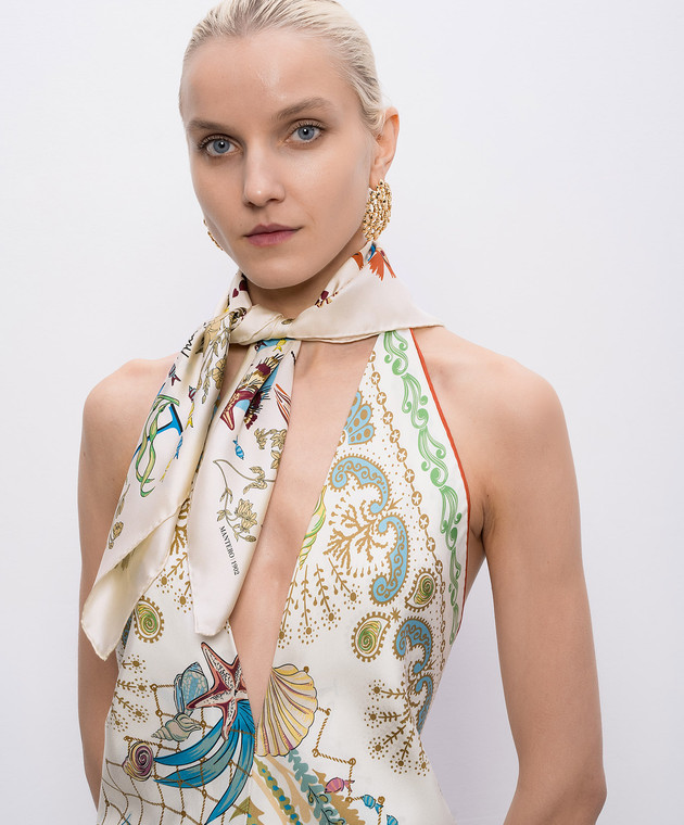 MANTERO 1902 Хустка Florida Keys кольору айворі із шовку 0909F0014G57293 зображення 2