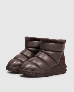 Jimmy Choo Коричневые седанные кожаные сапоги Xan на меху XANQJJ