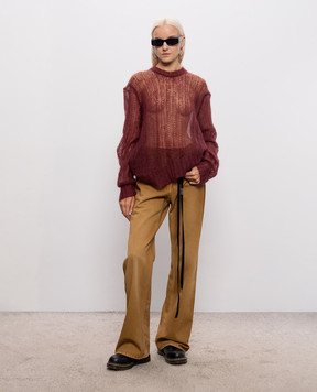 Ann Demeulemeester Бордовый свитер из шерсти и шелка B0014325KN069