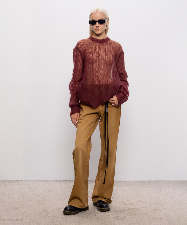 Ann Demeulemeester Бордовый свитер из шерсти и шелка B0014325KN069 изображение 2