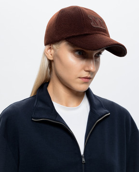 Max Mara Коричнева кепка ORDINE з кашеміру MXAORDINE