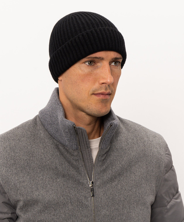 Doriani Cashmere Черная шапка из кашемира 142B10 изображение 2
