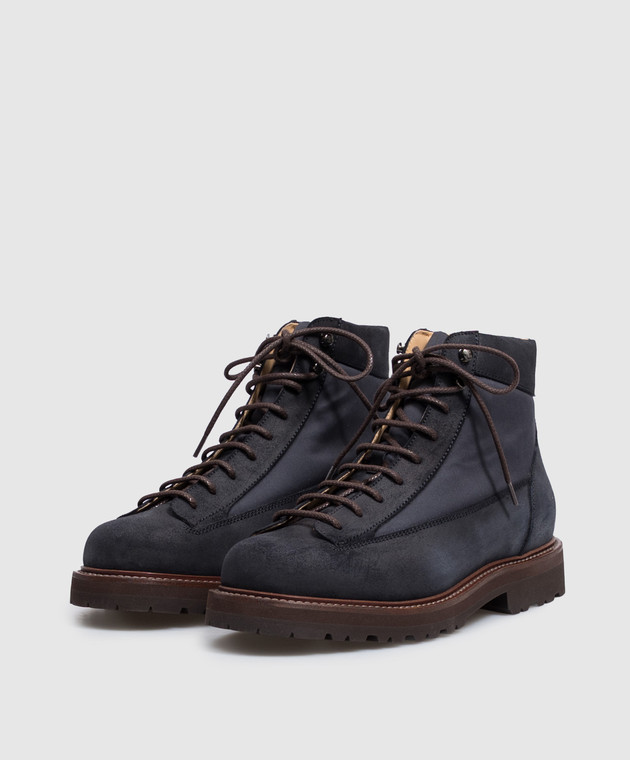 Brunello Cucinelli Черные комбинированные ботинки Urban Outdoor MZUANRW668 изображение 2