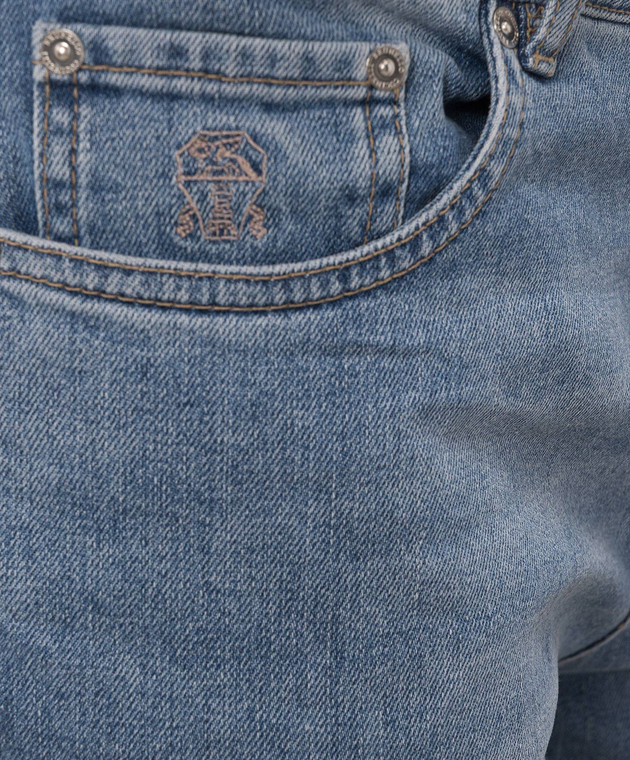 Brunello Cucinelli Блакитні джинси з вишивкою емблеми M283PD3210 зображення 5