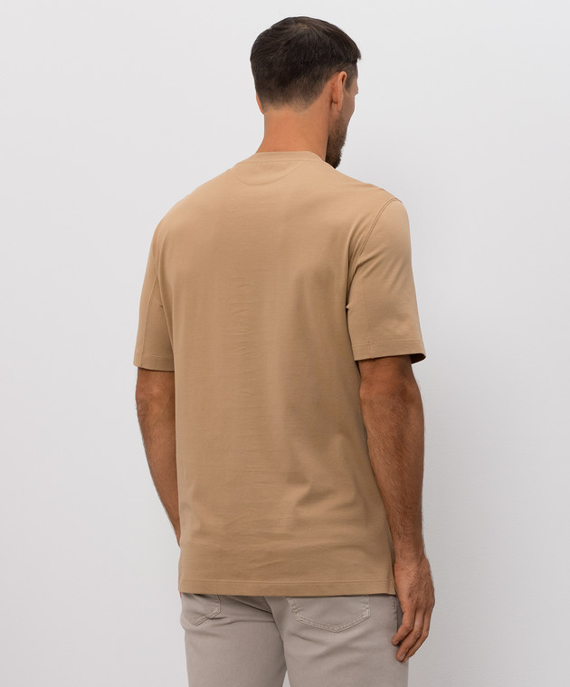Brunello Cucinelli Коричневая футболка с эмблемой M0B138440 изображение 3