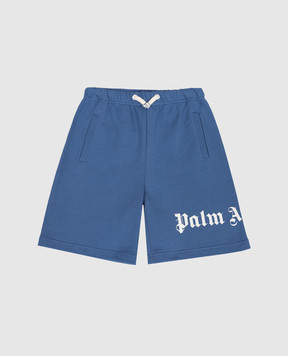 Palm Angels Детские синие шорты с принтом логотипа PBCI006S26FLE001