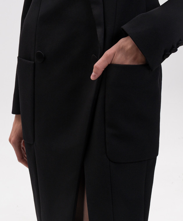 Balmain Чорна сукня-жакет з вовни HF1RL240ME54 зображення 4