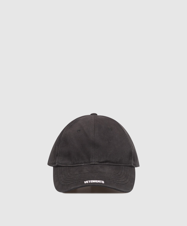 Vetements Чорна кепка з вишивкою логотипа UE76CA324Bw
