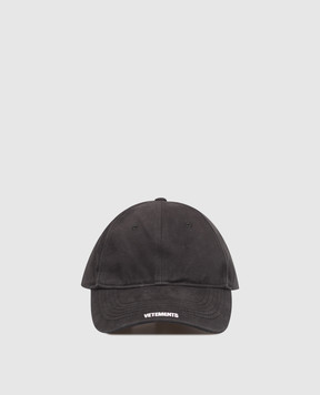 Vetements Чорна кепка з вишивкою логотипа UE76CA324Bw