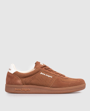 Palm Angels Коричневые комбинированные кроссовки Century PMIA109S26LEA002