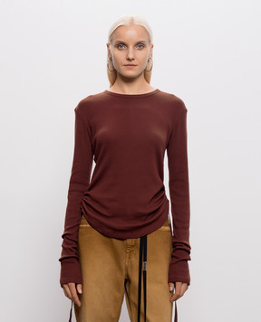 Ann Demeulemeester Терракотовый лонгслив в рубчик B0014242FA659