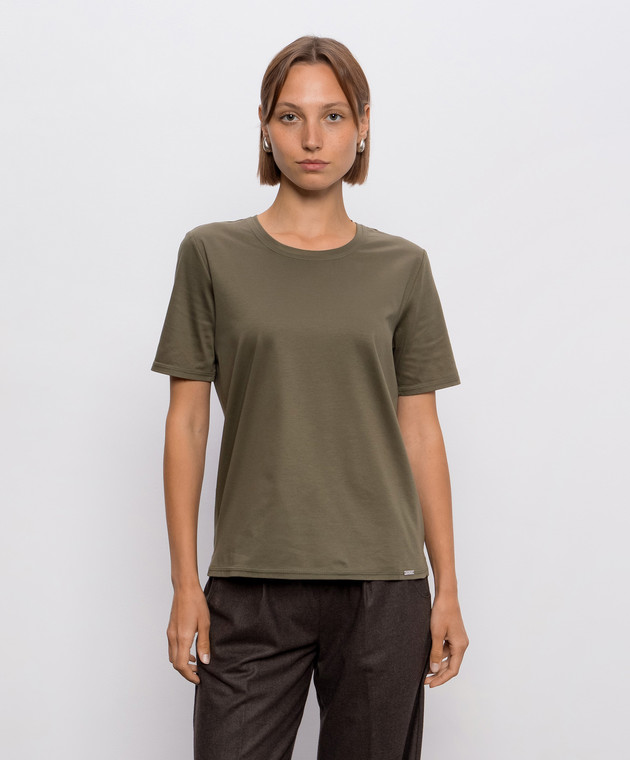Kiton Футболка кольору хакі D61449H09200 зображення 3