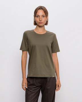 Kiton Футболка кольору хакі D61449H09200