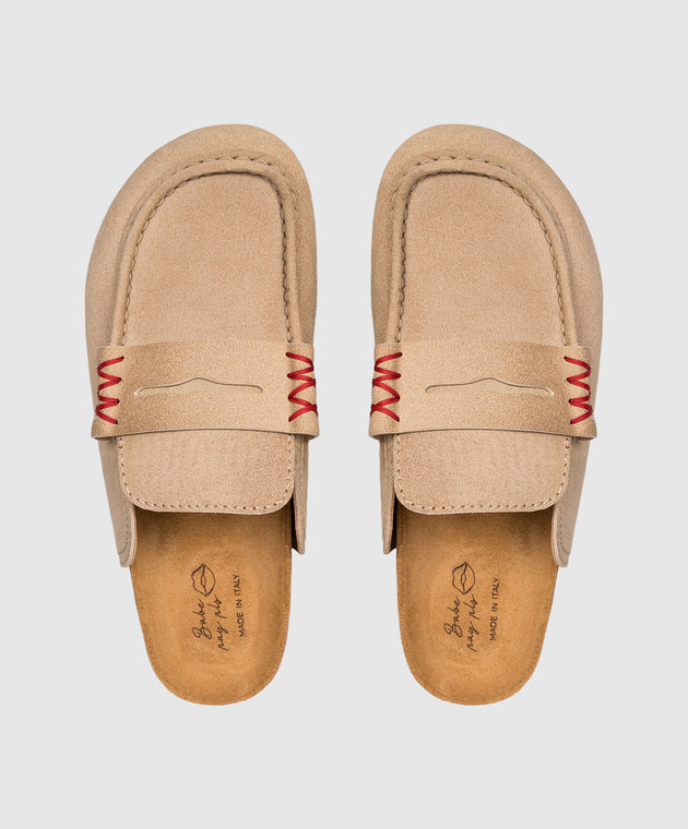 Babe Pay Pls Бежеві замшеві мюлі SABOT зображення 4