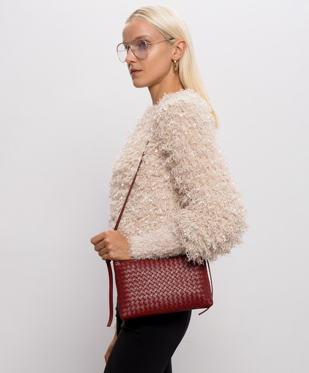 Bottega Veneta Бордова шкіряна сумка Piccolo 876625V0HW0 зображення 2