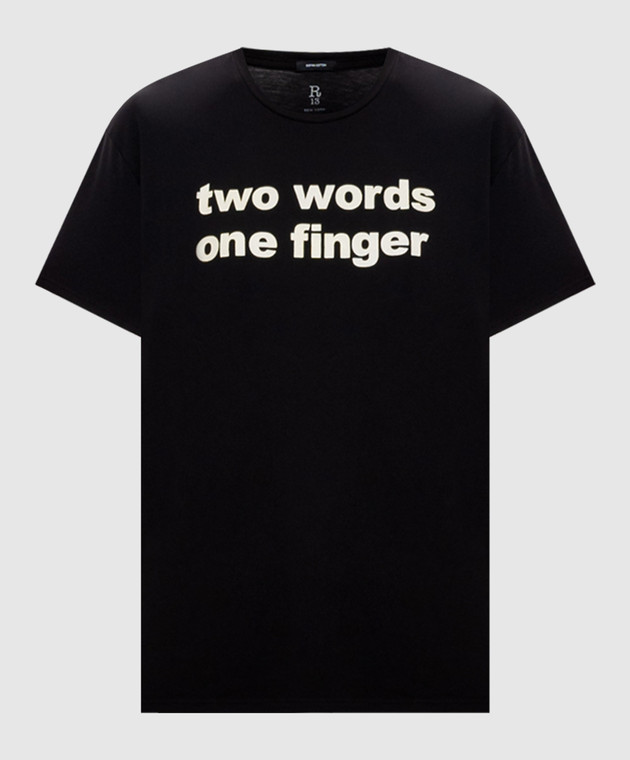 R13 Черная футболка Two Words One Finger R13WK001K162A