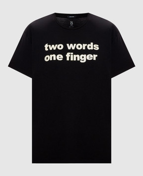 R13 Черная футболка Two Words One Finger R13WK001K162A