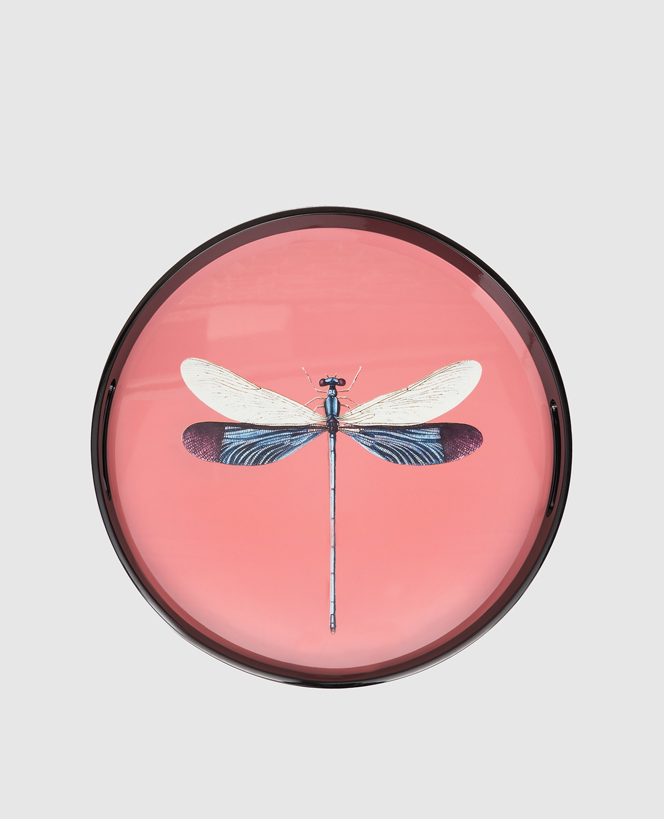 

Розовый деревянный лакированный поднос Dragonfly, Декор