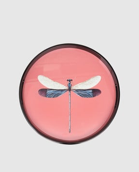 Les Ottomans Рожевий дерев'яний лакований піднос Dragonfly LT18