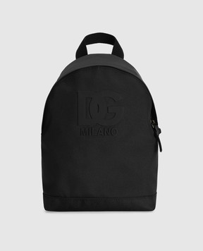 Dolce&Gabbana Детский черный рюкзак с монограммой DG EM0147AU927