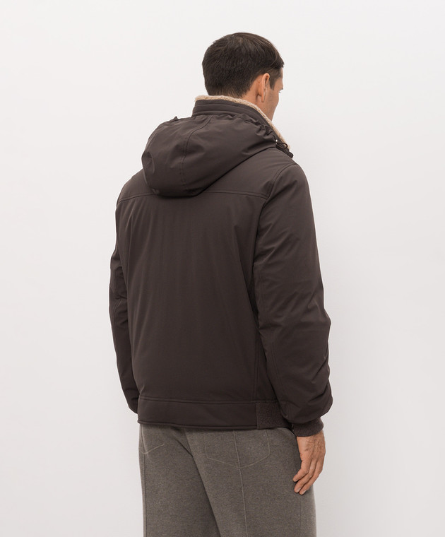 Brunello Cucinelli Коричневий пуховик MV4061606 зображення 4