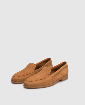 Santoni Коричневые лоферы из нубука WULB72051GC2SPRX