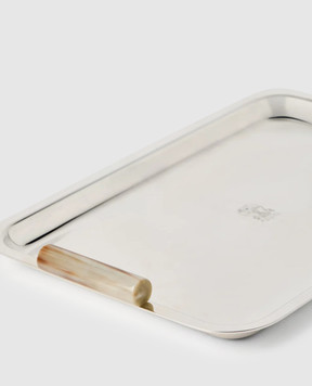 Brunello Cucinelli Сріблястий піднос з рогом буйвола MLOGTXMS02