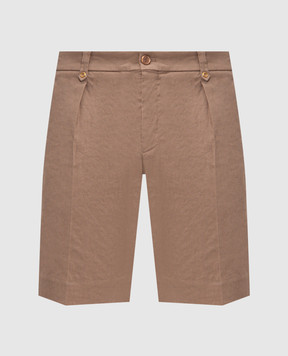 Stefano Ricci Коричневі шорти з льоном M1T6100180LCTL1U