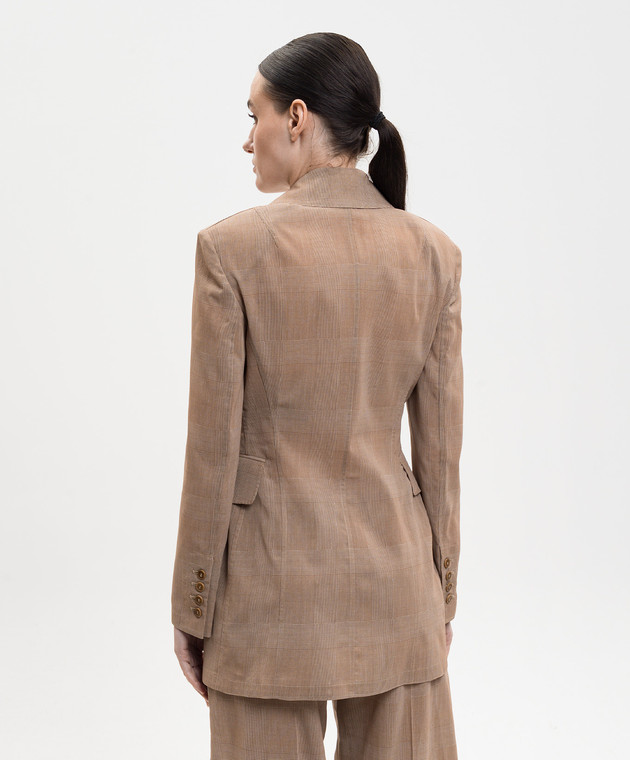 Ermanno Scervino Коричневий жакет в клітинку D486I722WJV зображення 4