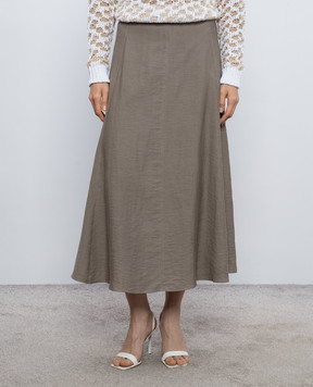 Peserico Коричнева спідниця з льоном A0504605435