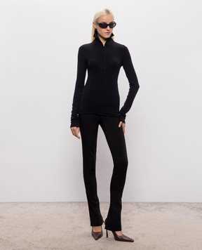 Thierry Mugler Черный топ с шерстью с молнией 26F1TO09001038