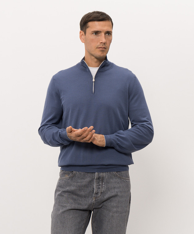 Brunello Cucinelli Синий джемпер M2400124 изображение 3