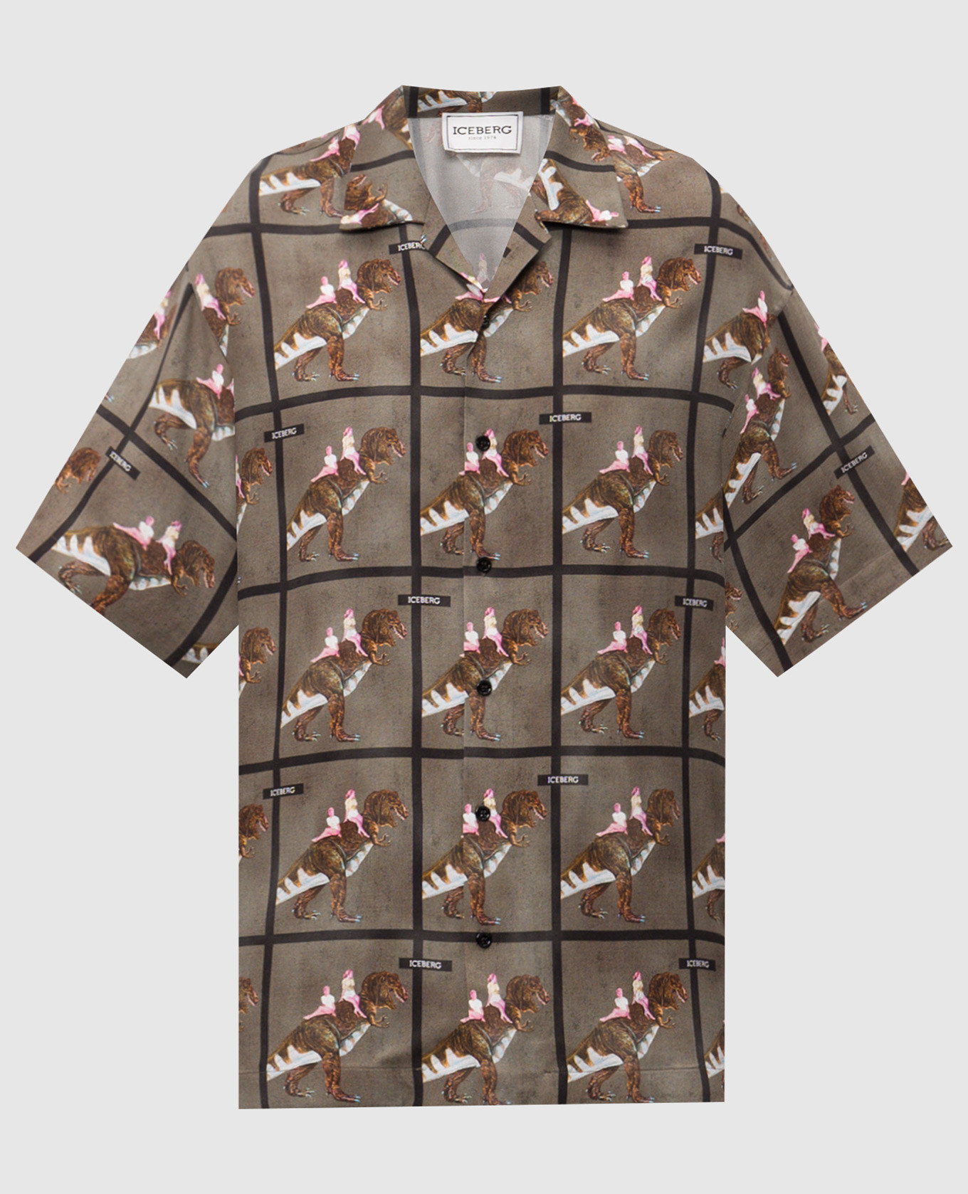 

Рубашка в клетку с нашивкой логотипа, Коричневый, Рубашки