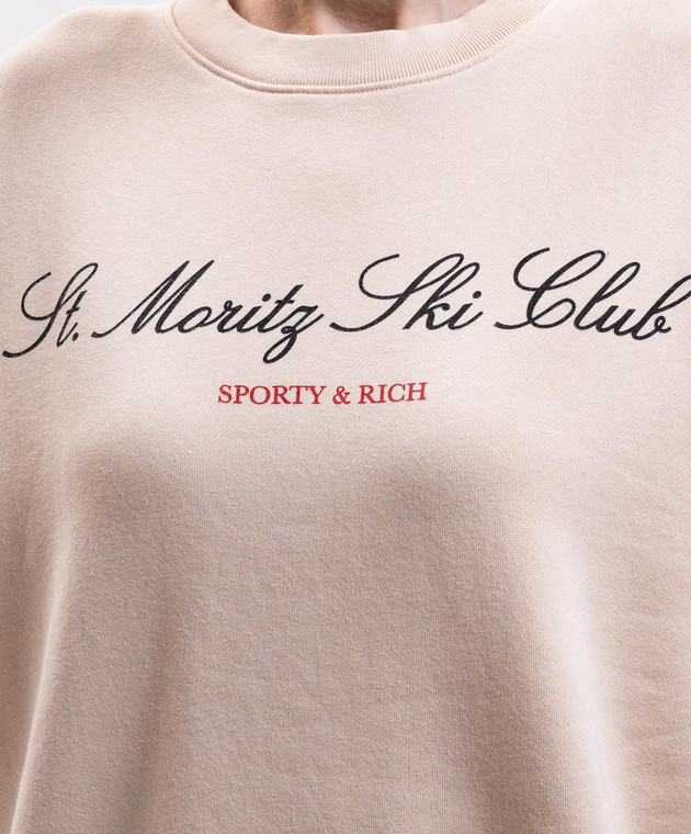 Sporty & Rich Бежевый свитшот с принтом ST10382000CR01 изображение 5