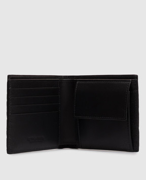 Bottega Veneta Черный кожаный портмоне Intrecciato Bi-Fold 749412VCPQ4