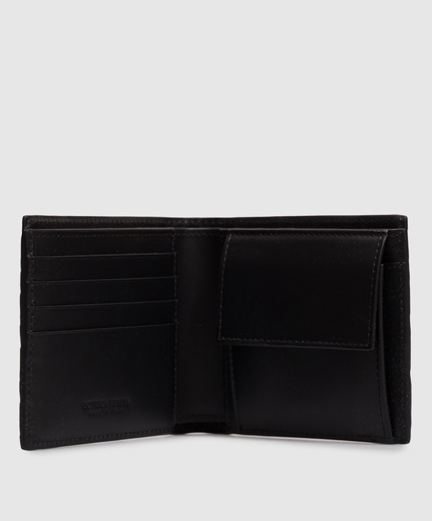 Bottega Veneta Черный кожаный портмоне Intrecciato Bi-Fold 749412VCPQ4 изображение 3