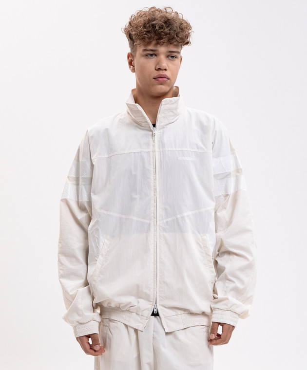 Vetements Спортивная куртка цвета айвори с вышивкой логотипа MH27TJ103W изображение 3