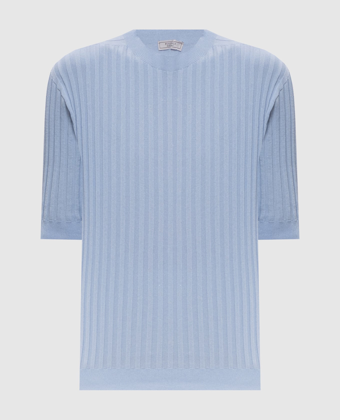 Голубой топ в рубчик