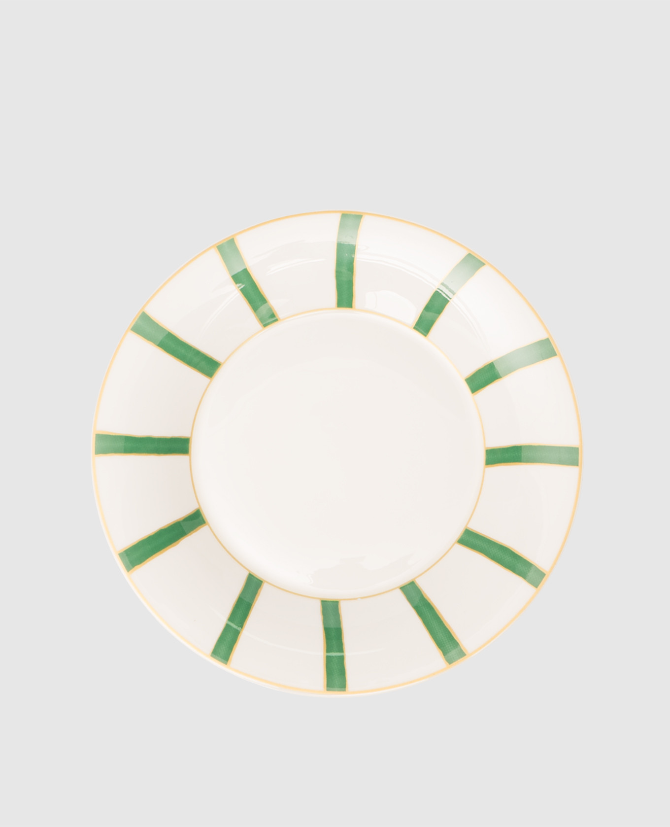 

Белая фарфоровая десертная тарелка Striche Verdi e Oro, Белый, Посуда