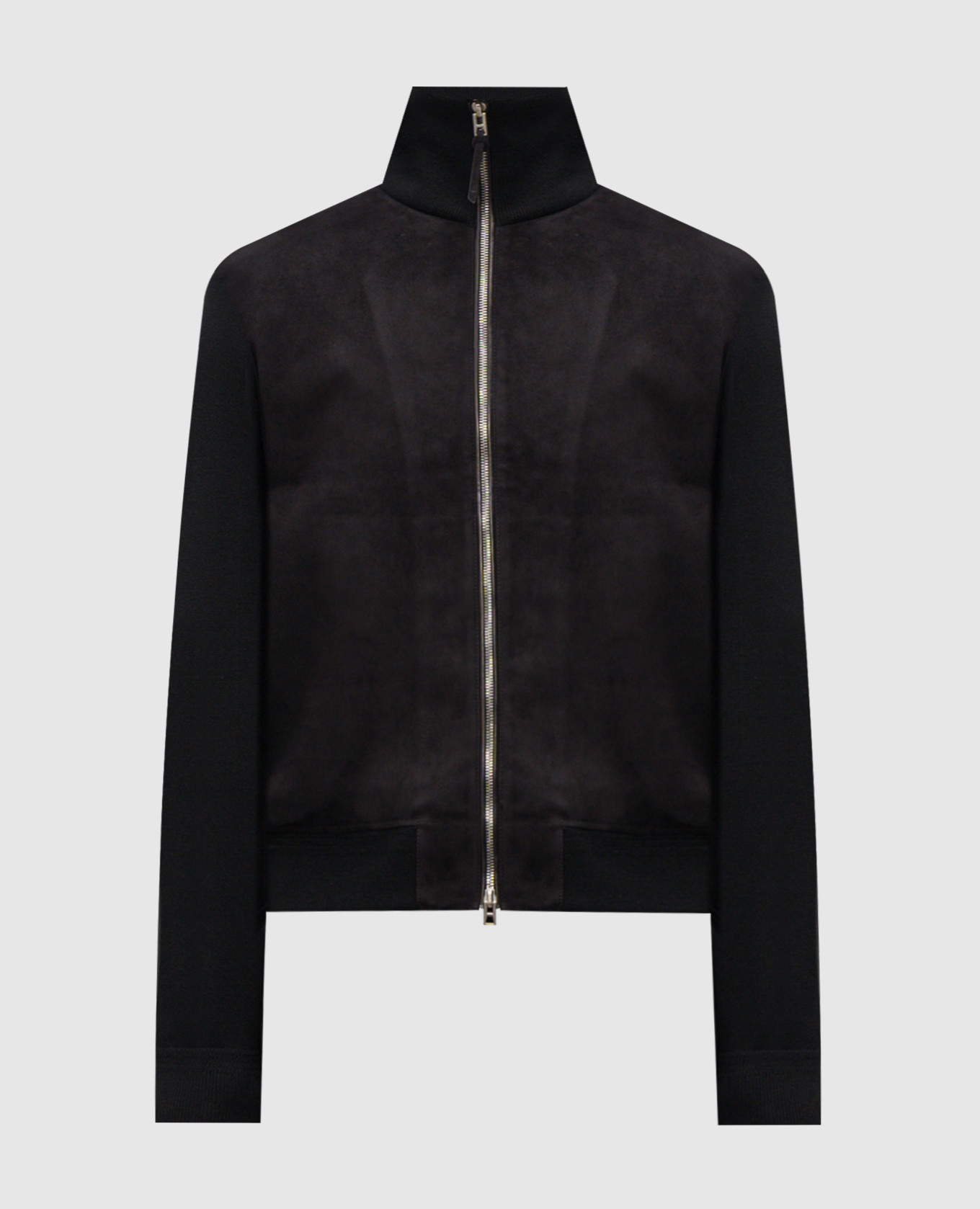 Черная комбинированная куртка