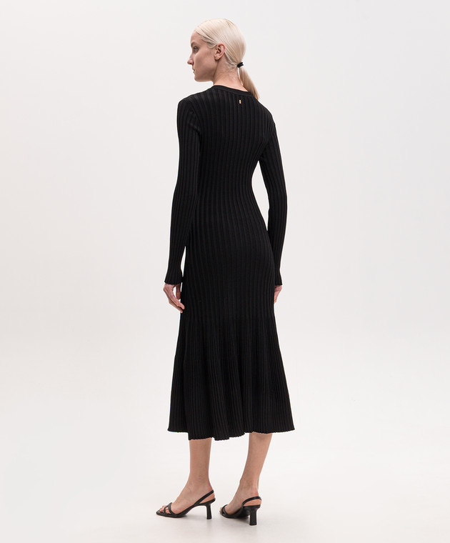 Ami Paris Черное платье в рубчик FDR672KN0160 изображение 3