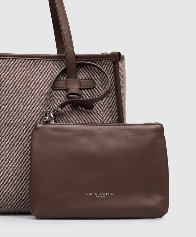 Gianni Chiarini Коричневая сумка-тоут Marcella в узор BS6849COMMSPIGA изображение 4