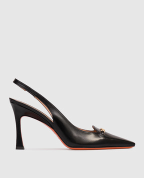 Santoni Чорні шкіряні слінгбеки WDTV72113HA2NWLN