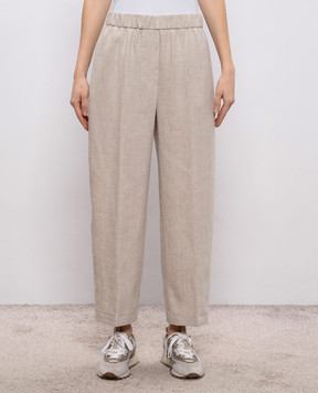 Peserico Бежеві штани з льону P0430102629