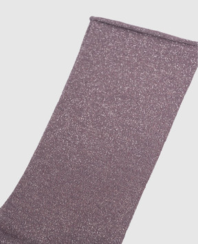 Brunello Cucinelli Фиолетовые носки с кашемиром и шелком с люрексом M41945019
