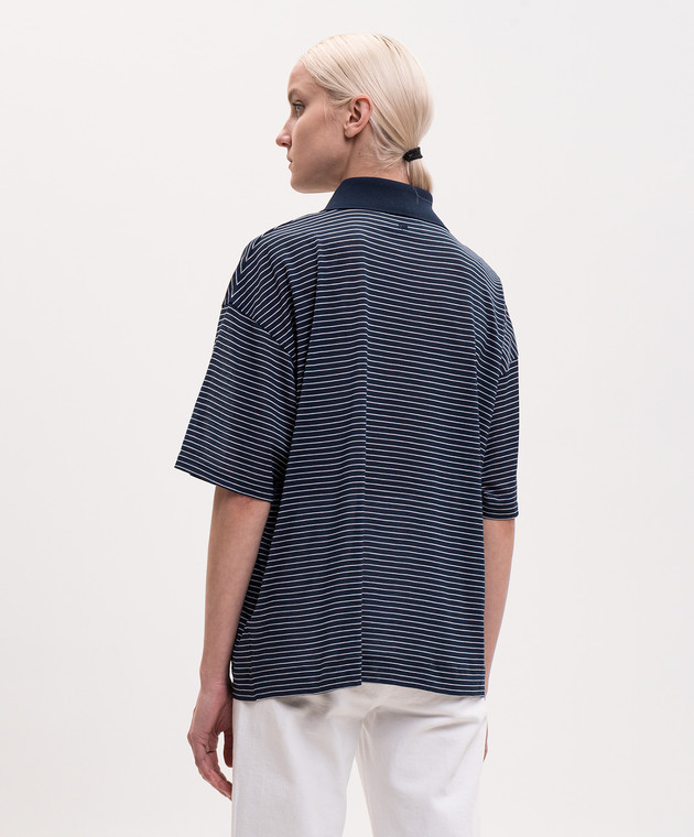 Ami Paris Синее поло в полоску UPL422JE0212 изображение 4