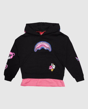 Sprayground Дитяче чорне худі Graffiti SPY1449EBLK